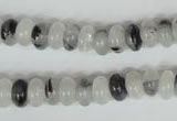 CRU323 15.5 inches 5*8mm rondelle black rutilated quartz beads