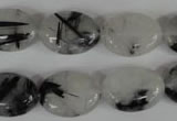 CRU333 15.5 inches 13*18mm oval black rutilated quartz beads