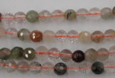 CRU401 15.5 inches 6mm faceted round Multicolor rutilated quartz beads