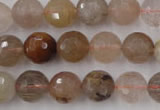 CRU404 15.5 inches 12mm faceted round Multicolor rutilated quartz beads