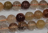 CRU455 15.5 inches 10mm round Multicolor rutilated quartz beads