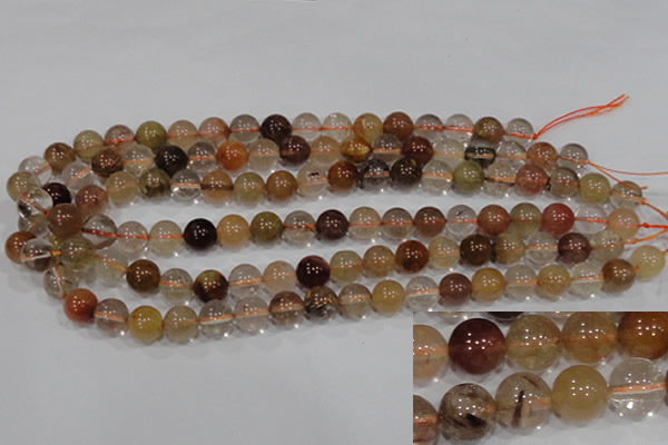 CRU455 15.5 inches 10mm round Multicolor rutilated quartz beads