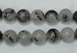 CRU52 15.5 inches 8mm round black rutilated quartz beads wholesale