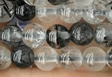 CRU531 15.5 inches 4mm round black rutilated quartz beads