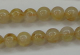 CRU551 15.5 inches 6mm round golden rutilated quartz beads