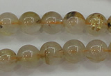 CRU552 15.5 inches 8mm round golden rutilated quartz beads