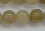 CRU555 15.5 inches 14mm round golden rutilated quartz beads