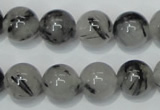 CRU56 15.5 inches 16mm round black rutilated quartz beads wholesale