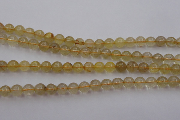 CRU602 15.5 inches 8mm round golden rutilated quartz beads