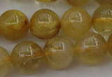 CRU605 15.5 inches 11mm round golden rutilated quartz beads