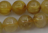 CRU606 15.5 inches 12mm round golden rutilated quartz beads