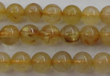 CRU611 15.5 inches 6mm round golden rutilated quartz beads