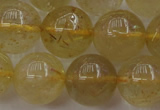 CRU614 15.5 inches 12mm round golden rutilated quartz beads