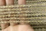 CRU628 15.5 inches 5mm round golden rutilated quartz beads