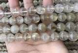 CRU634 15.5 inches 13mm round golden rutilated quartz beads