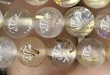 CRU636 15.5 inches 6mm round golden rutilated quartz beads