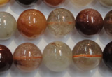 CRU656 15.5 inches 14mm round Multicolor rutilated quartz beads