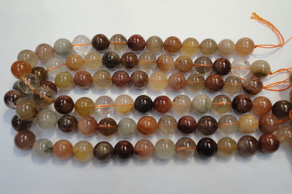 CRU656 15.5 inches 14mm round Multicolor rutilated quartz beads