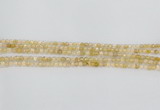 CRU665 15.5 inches 3mm faceted round golden rutilated quartz beads