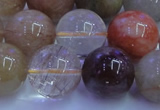 CRU755 15.5 inches 14mm round Multicolor rutilated quartz beads