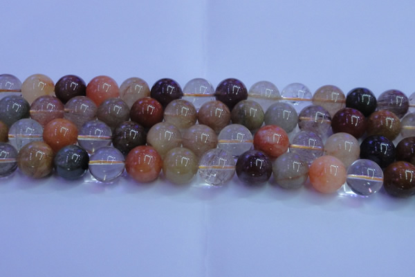 CRU755 15.5 inches 14mm round Multicolor rutilated quartz beads