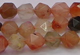 CRU767 15.5 inches 8mm faceted nuggets mixed rutilated quartz beads