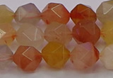 CRU768 15.5 inches 10mm faceted nuggets mixed rutilated quartz beads