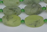 CRU781 15.5 inches 10*16mm oval green rutilated quartz beads