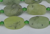 CRU782 15.5 inches 11*18mm oval green rutilated quartz beads