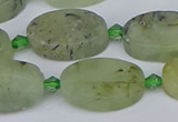 CRU783 15.5 inches 13*20mm oval green rutilated quartz beads