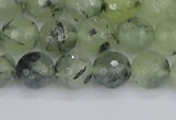 CRU802 15.5 inches 8mm faceted round prehnite gemstone beads