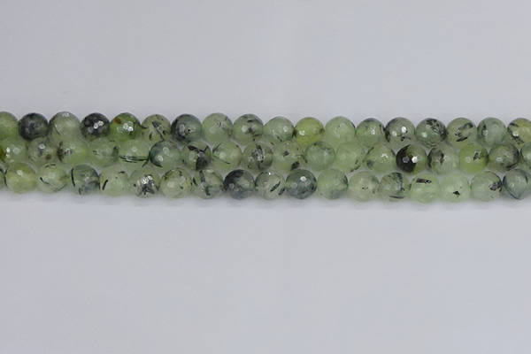 CRU802 15.5 inches 8mm faceted round prehnite gemstone beads