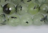 CRU804 15.5 inches 12mm faceted round prehnite gemstone beads