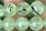 CRU812 15.5 inches 8mm round green rutilated quartz beads