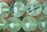 CRU813 15.5 inches 10mm round green rutilated quartz beads