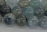 CRU854 15.5 inches 12mm round blue rutilated quartz beads