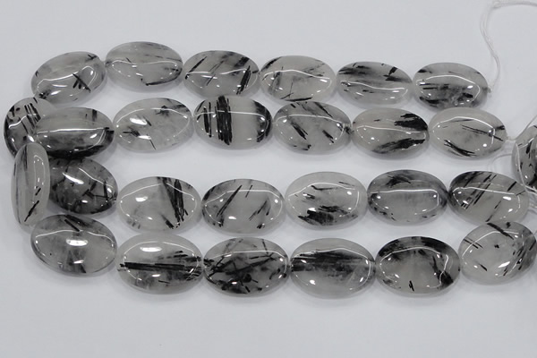 CRU89 15.5 inches 22*30mm oval black rutilated quartz beads wholesale