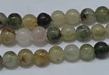 CRU900 15.5 inches 4mm round green rutilated quartz beads wholesale