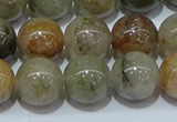 CRU904 15.5 inches 12mm round green rutilated quartz beads wholesale