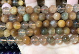 CRU949 15.5 inches 10mm round mixed rutilated quartz beads