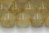 CRU952 15.5 inches 8mm round golden rutilated quartz beads