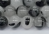 CRU954 15.5 inches 6mm round black rutilated quartz beads