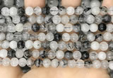 CRU961 15.5 inches 6mm round black rutilated quartz beads