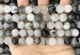 CRU963 15.5 inches 10mm round black rutilated quartz beads