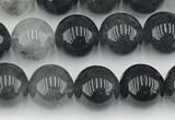 CRU970 15.5 inches 8mm round black rutilated quartz gemstone beads