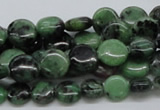 CRZ10 15.5 inches 10mm flat round ruby zoisite gemstone beads