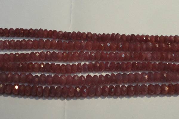 CRZ1018 15.5 inches 4*6mm faceted rondelle A grade ruby beads