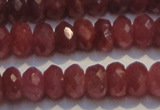 CRZ1026 15.5 inches 4*6mm faceted rondelle AA grade ruby beads