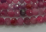 CRZ1120 15.5 inches 4mm faceted round natural ruby gemstone beads