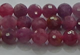 CRZ1121 15.5 inches 5mm faceted round natural ruby gemstone beads